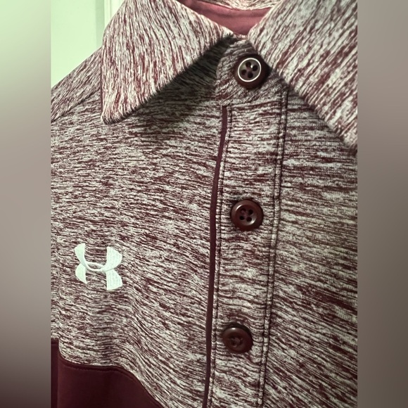 Under Armour Golf Polo Heatgear Maroon/Heather Maroon - Picture 3 of 7